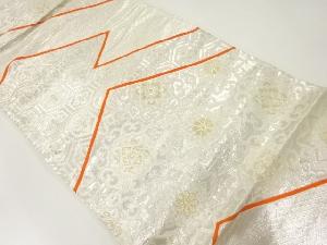 アンティーク　波に花模様織出し袋帯（材料）